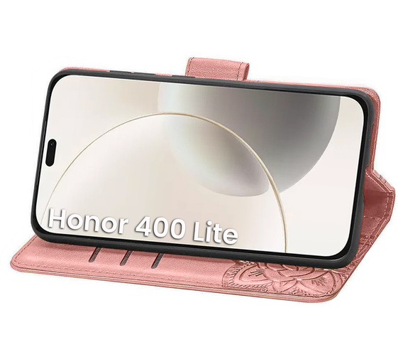Чохол-книжка для Honor 400 Lite, Butterfly, рожевий rose gold