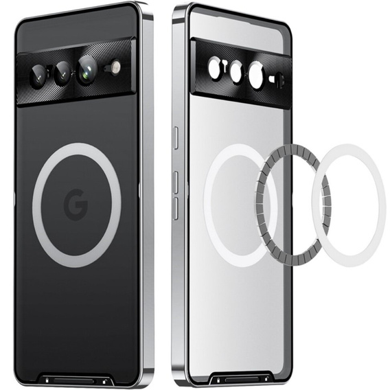 Защитный чехол для камеры Google Pixel 8 Pro, CamShield MagSafe, прозрачный / серебряный