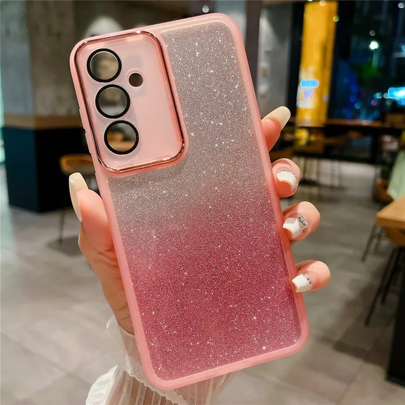 Чехол до Samsung Galaxy M55 5G, Glittery Powder, розовый