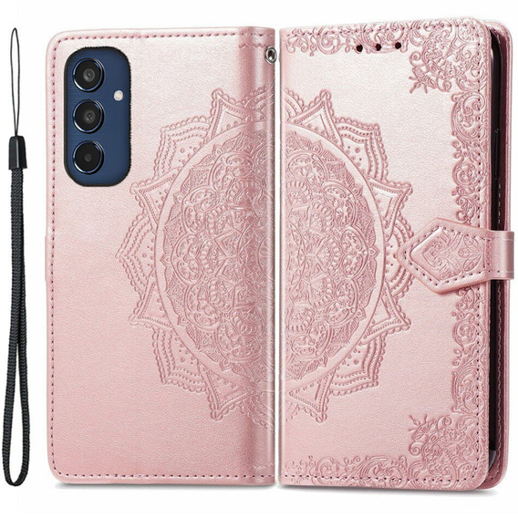 Чохол-книжка для Samsung Galaxy M35, Mandala, рожевий rose gold