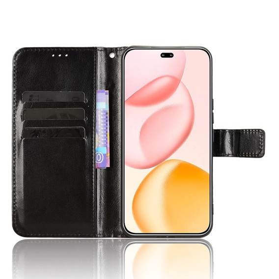 Футляр з клапаном для Honor 400 Pro 5G, Crazy Horse Wallet, чорний