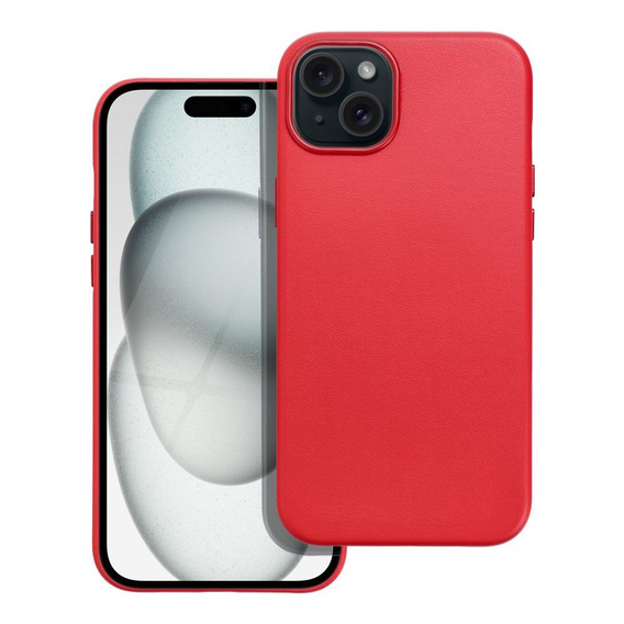 Кожаный чехол Mag Cover для iPhone 15 Plus, красный
