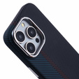 Чехол для iPhone 13 Pro Max, Carbon Fiber MagSafe, черный / синий