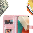 Чохол-книжка для Xiaomi Redmi Note 13 5G, Mandala, рожевий rose gold