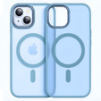 Чохол для iPhone 13, для MagSafe, ERBORD Matt Case, синій + захисне скло