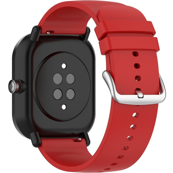 Силиконовый ремешок 20mm, Red/Silver Buckle