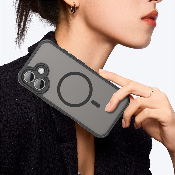 Чохол для iPhone 17, для MagSafe, із захистом камери, тонований з чорною рамкою