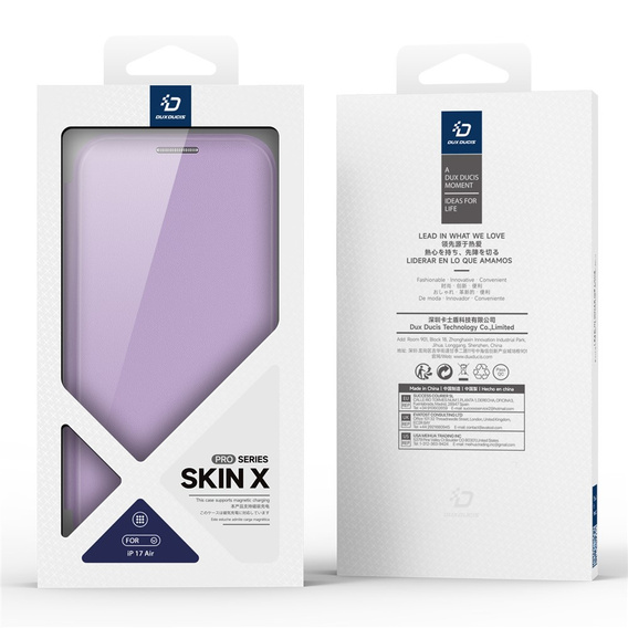 Чехол Dux Ducis для iPhone Air, Skin X Pro, с откидной крышкой, для MagSafe, фиолетовый
