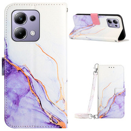 Откидной чехол для Xiaomi Redmi Note 13 Pro 4G / Xiaomi Redmi Note 14S / Xiaomi Poco M6 Pro 4G, Wallet, Marble фиолетовый
