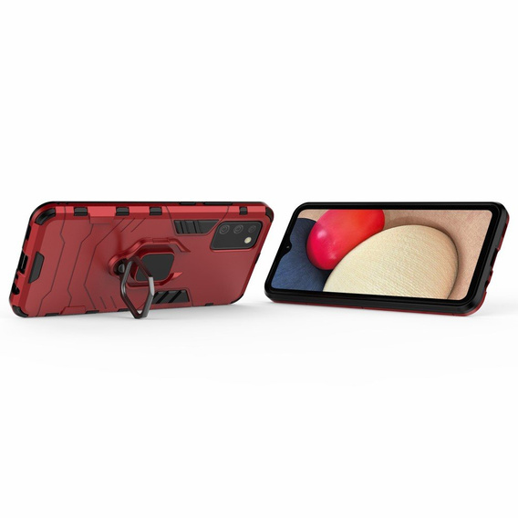 Чехол до Samsung Galaxy A02S, Kickstand Ring, красный