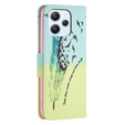 Откидной чехол для Xiaomi Redmi 12 4G, Wallet, feather, синий
