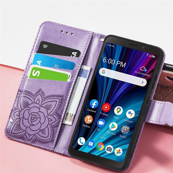 Чохол-книжка для T Phone 2 5G, Butterfly, фіолетовий