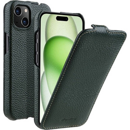 Чохол MELKCO для iPhone 15 Plus, шкіряний, фліп, темно-зелений