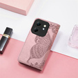 Откидной чехол для Infinix Hot 50i 4G, Butterfly, розовый rose gold