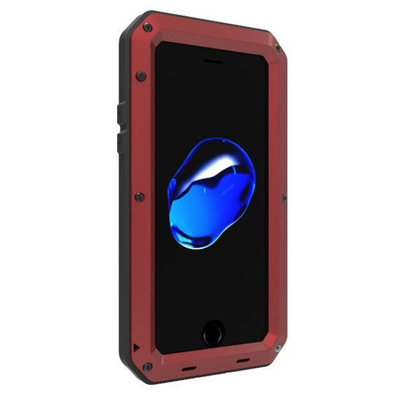 Чехол для iPhone SE (2020)/SE (2022)/7/8, бронированный, со встроенным стеклом, красный