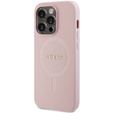 Чехол GUESS до iPhone 14 Pro, Saffiano MagSafe, розовый