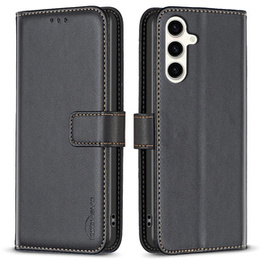 Откидной чехол для Samsung Galaxy S23 FE, BINFEN Wallet, чёрный + 9H стекло