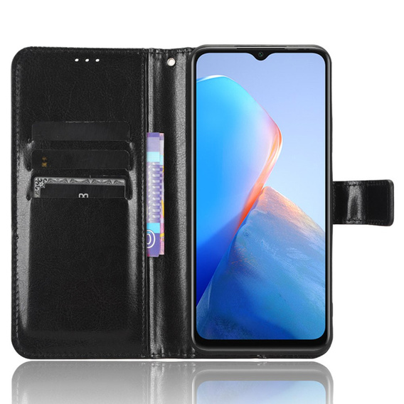 Откидной чехол для Infinix Smart 7 HD 4G, Crazy Horse Wallet, чёрный