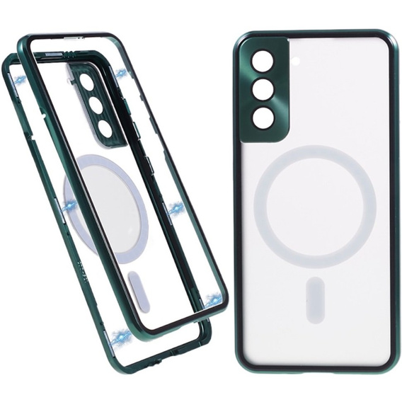 Магнітний чохол Dual Glass MagSafe для Samsung Galaxy S21+ Plus, зелений