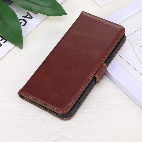 Футляр з клапаном для T Phone 3 5G, Crazy Horse Wallet, коричневий
