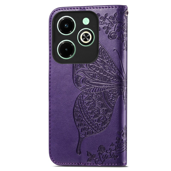 Чохол-книжка для Infinix Hot 40i, Butterfly, фіолетовий