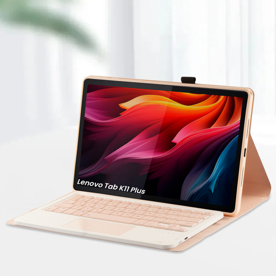 Чехол-клавиатура Bluetooth с тачпадом для Lenovo Tab K11 Plus - розовый