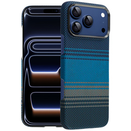 Чехол для iPhone 17 Pro, арамидное волокно, для MagSafe, тонкий и легкий, синий