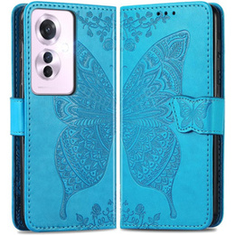 Откидной чехол для Oppo Reno 11F 5G, Butterfly, синий