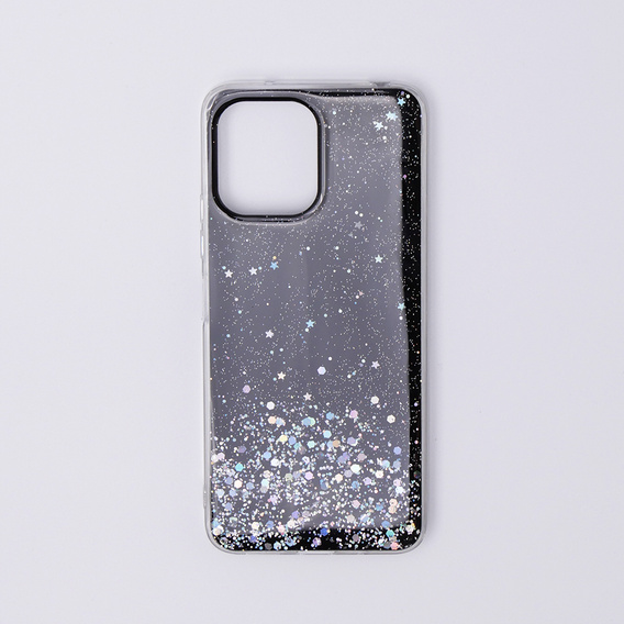 Чехол до Xiaomi Redmi 12, Glittery, чёрный