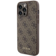Чoхол GUESS до iPhone 15 Pro Max, 4G Metal Gold Logo, коричневий