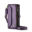 Чехол CASEME для Samsung Galaxy S24 FE, RFID Leather Wallet, с плечевым ремнем, фиолетовый