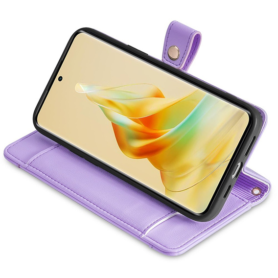 Откидной чехол для Oppo A78 4G, Wallet Zipper Pocket, фиолетовый