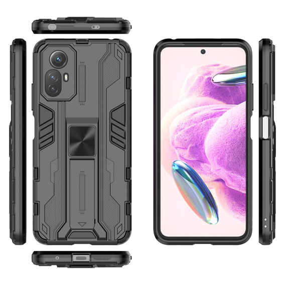 Чoхол до Xiaomi Redmi Note 12S 4G, Military kickstand, чорний