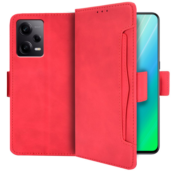 Футляр з клапаном для Xiaomi Redmi Note 12 5G / POCO X5 5G, Card Slot, червоний