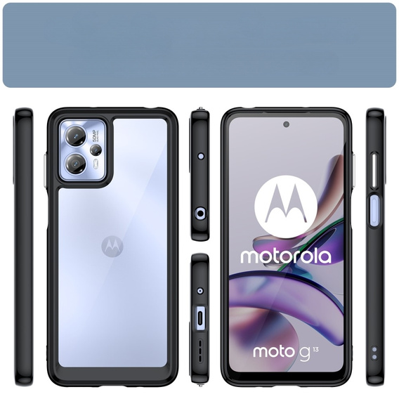 Чoхол до Motorola Moto G13 / G23, Fusion Hybrid, прозорий / чорний