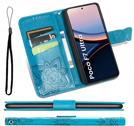 Чохол-книжка для Xiaomi Poco F7 Ultra, Butterfly, м'яти