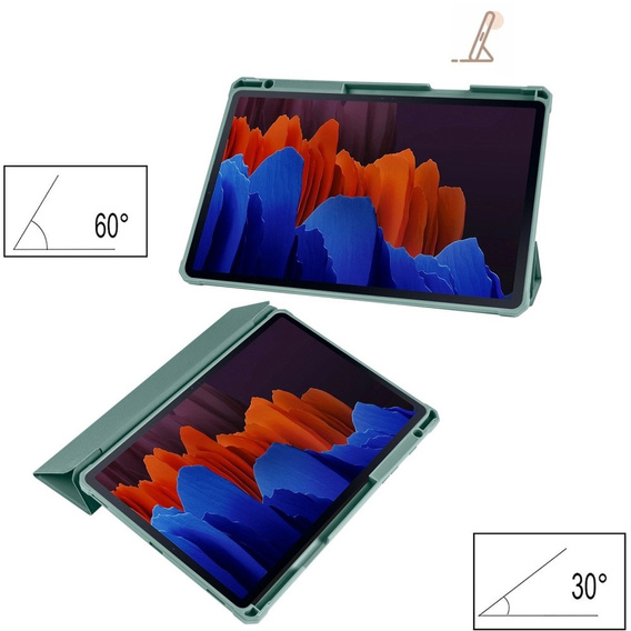 Чохол для Samsung Galaxy Tab S7 Plus / Tab S7 FE, Smartcase Hybrid, з місцем для стилуса, зелений
