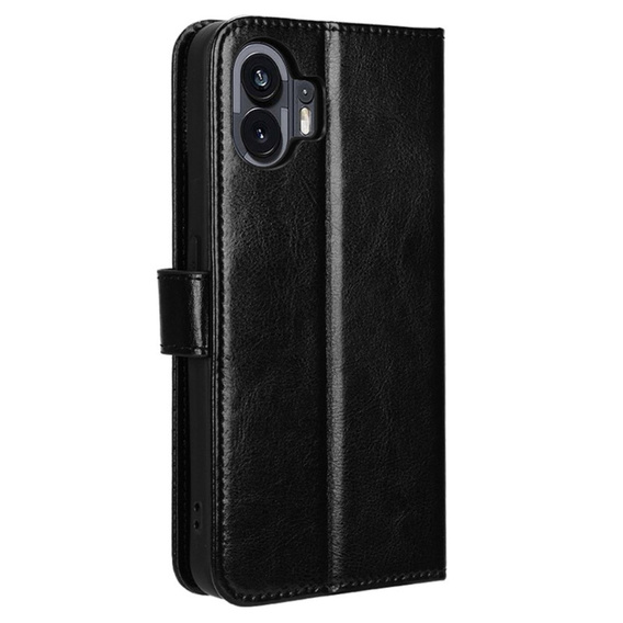 Откидной чехол для Nothing Phone 2, Crazy Horse Wallet, чёрный