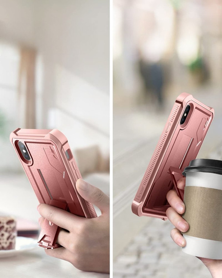 Бронированный чехол для iPhone XS Max, Dexnor Full Body, розовый