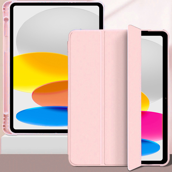Чохол для iPad 10.9 2022 10 Gen, Smart Pencil, зі слотом для стилуса, рожевий