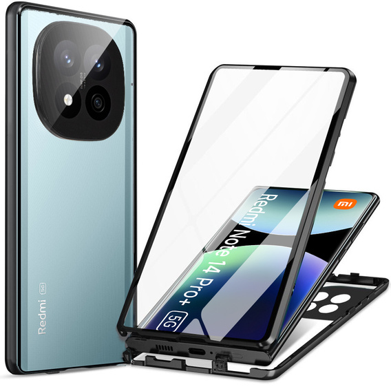 Чохол для Xiaomi Redmi Note 14 Pro+, Magnetic Dual Glass, чорний