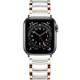 Браслет Stainless до Apple Watch 1/2/3/4/5/6/7/SE 38/40MM - Rose Gold/White