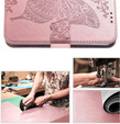 Чохол-книжка для Oppo Reno 12FS / 12F, Butterfly, рожевий rose gold