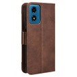 Футляр з клапаном для Motorola Moto E14, Card Slot, коричневий