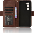 Футляр з клапаном для Oppo Reno 12 Pro, Card Slot, коричневий