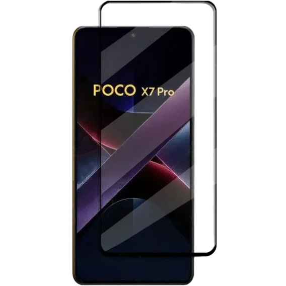 Закаленное стекло 3D для Xiaomi Poco X7 Pro 5G, чёрная рама