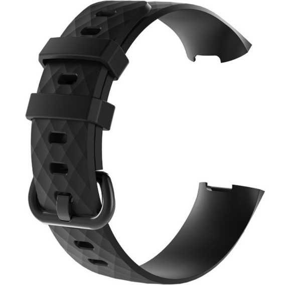 Резиновый браслет Rhombus для Fitbit Charge 3/4  - Black