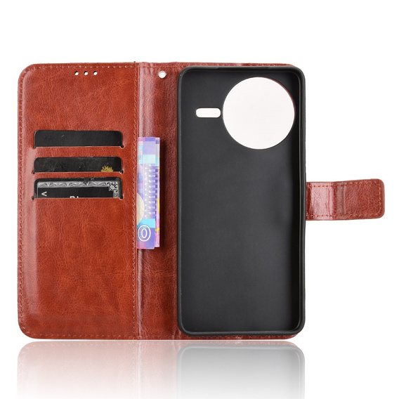 Футляр з клапаном для Xiaomi Poco F7 Ultra, Crazy Horse Wallet, коричневий
