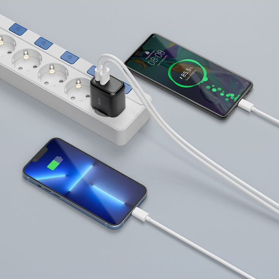 Tech-Protect C20W QC3.0 універсальний зарядний пристрій USB-A USB-C, Black