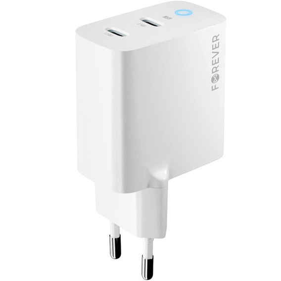 Зарядний пристрій Forcell 65W GaN 2x USB C 1x USB A , White